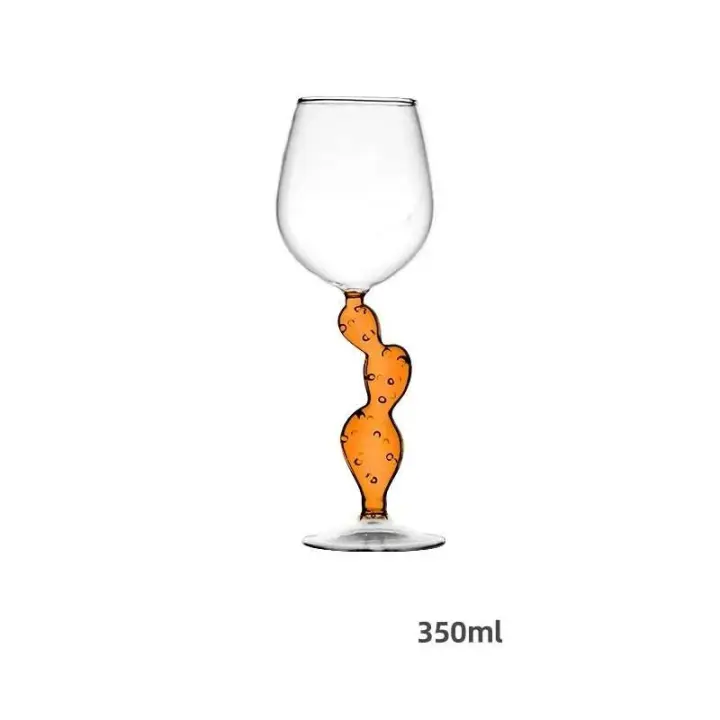 Copa de Vino de Cristal Estilo INS 350ml Rojo, Ámbar, Verde, Morado Juego de Gafas de Vino para el Hogar - 1