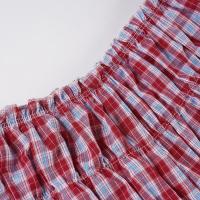 Pantalones cortos básicos cómodos e informales sueltos con botones de cintura elástica tejidos a rayas de verano para mujer - details 115