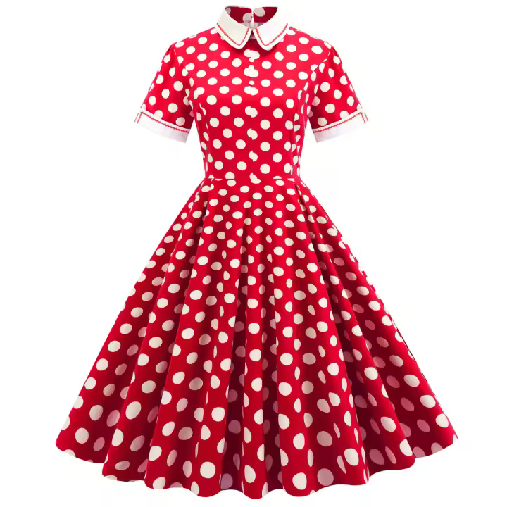 Hepburn, corte elegante, temperamento, puntos ondulados, falda de cola grande, estilo retro - 1