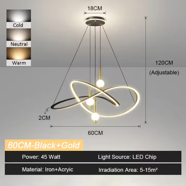 LEFAN-Luz LED moderna para habitación, iluminación creativa para comedor, 80CM - 1
