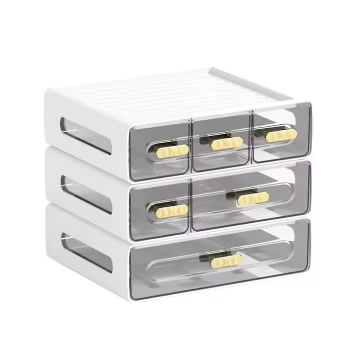 Elija un organizador multifuncional de escritorio de belleza y maquillaje para el hogar, suministros para el hogar, caja de almacenamiento de escritorio de plástico - 1