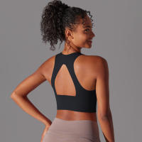 Sujetador de Yoga sin costuras para mujer, chaleco de Yoga Sexy, Sujetador deportivo de alto impacto para entrenamiento, Tops deportivos sin mangas para gimnasio - details 11