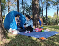 Manta de picnic de Bolso, Lona de camping Liviana a prueba de Arena, plegable de 55 ″ x 60 ″ y cabe en una bolsa lavable y resistente al agua para recreación al aire libre - details 2