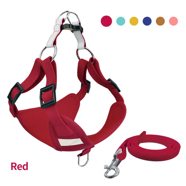 Arnés de ante para perro, suave, ajustable, a prueba de Escape, con cinta reflectante para mascota - 1