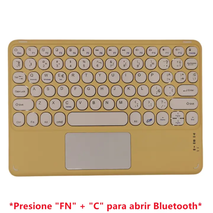 Teclado español inalámbrico con Bluetooth, Touchpad para iPad Pro Air, Xiaomi, Huawei, Samsung, Lenovo, Android, Windows, Tablet - 1