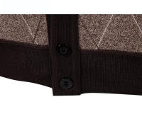 Nuevo cárdigan para hombre, suéter de otoño e invierno, mantiene el calor, cultiva el chaleco tejido, moda versátil, cuello en V, Tops informales a cuadros para hombre - details 11