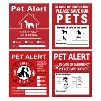 Pegatinas de Ventana Estáticas Pet Alert Paquete de 4 Señal de Rescate para Mascotas en Emergencias - details 0