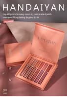 Juego de brillo de labios para mujer, lápiz labial mate, maquillaje de esmalte de labios impermeable de larga duración, Kit de brillo de labios Nude, taza antiadherente, 6 colores - details 0