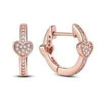 Pendientes redondos de circonio para mujer, colección de joyas geométricas, plata pura, oro rosa, accesorios de regalo - details 19