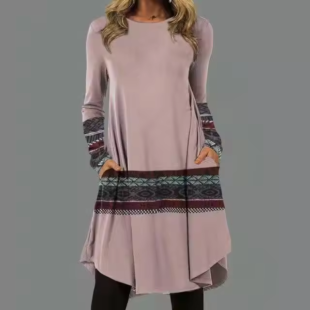Vestido de manga larga de otoño sprint, vestidos estampados para mujer - 1