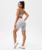 SHINBENE Pantalones Cortos de Deportista de Nylon Impresión Camo Cintura Alta Sin Costuras - details 10