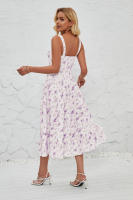 Vestido midi de satén con tirantes finos para mujer, abertura frontal, hueco - details 72