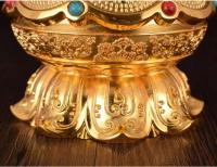 Productos étnicos tibetanos, chapados en oro y pintados con ocho flores de loto auspiciosas, tesoro de Mani, Dios de la riqueza, aleación - details 9