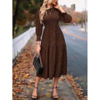 Primavera otoño nuevos vestidos de cuello redondo para mujer vestido de manga larga estampado A-line liquidación - details 14