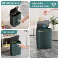 2 uds. Cubo de basura inteligente, cubo de inducción con Sensor eléctrico para el hogar, automático, para baño y cocina, 36L(18L + 18L) - details 1