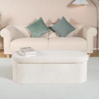 Taburete reposapiés, banco de pie de cama, para sala de estar, dormitorio, entrada, blanco - details 4