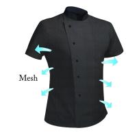 Uniforme de chef de manga corta transpirable para restaurante, camisa de camarero de cocina de hotel - details 1