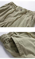 Pantalones Cortos de Carga Casuales para Hombres Verano 2024 Cintura Elástica Múltiples Bolsillos - details 6