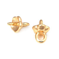 Perlas de latón de alta calidad con baño de oro de 18K, media perforación, para conectar dijes, tapas de perlas, accesorios para la fabricación de joyería DIY para mujeres - details 34