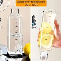 Botella de Agua de Vidrio de Gran Capacidad 1000ml Taza de Leche Transparente con Marcador de Tiempo Ideal para Regalar - details 5