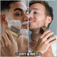 Afeitadora Eléctrica para Hombres Bald Head con Recargable USB Barbero Afeitador con Tríptico de Cuchillas Preciso para Barbería Metálico Sin Dolor de Pelo - details 5