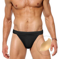 Jessborn pantalones de natación triangulares para hombre, bañador sexy de horquilla alta, media cadera envolvente, color sólido, ropa de baño de playa de primavera caliente - details 0
