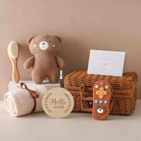 Tarjeta de Marca Prensatelas Recién Nacido Sandro de Crochet Elefante Dispositivo de Mordisco de Casco de Silicona Toalla de Algodón Cepillo Regalo de Punto - details 10