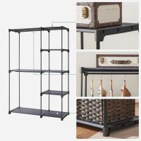 Armario de Ropa, Perchero, Burro Ropa, 124 x 43 x 182 cm, 2 Secciones para Colgar, con Compartimentos, Gran Capacidad, para Dormitorio, Salón, Lavandería, Topo RYG026R02 - details 29
