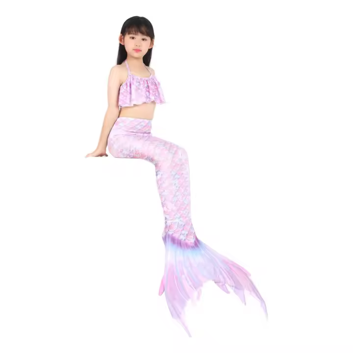 Traje de baño de sirena, traje de baño para niñas, nuevo traje de princesa de sirena, cola de sirena, traje de rendimiento para niñas - 1