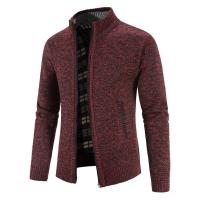 Suéter de punto con cuello abierto para hombre, abrigo de lana con cremallera de Color sólido adelgazante, Top para hombre - details 5