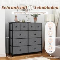 con 10 cajones de tela, cómoda para dormitorio, mueble de almacenamiento, muebles de dormitorio, cómoda para cocina, oficina, pasillo, mueble para TV con cajones - details 22