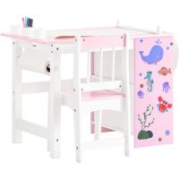 Juego de mesa infantil y 2 sillas de madera, organizador de juguetes multifuncional con 8 cestas y 1 compartimento, 87 x 50 x 50 cm - details 18