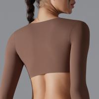 Nuevos deportes de manga larga Fiess para mujer, cuello en V profundo, ajustado, transpirable, estilo Ins, ropa de Yoga al aire libre, Tops cortos - details 16