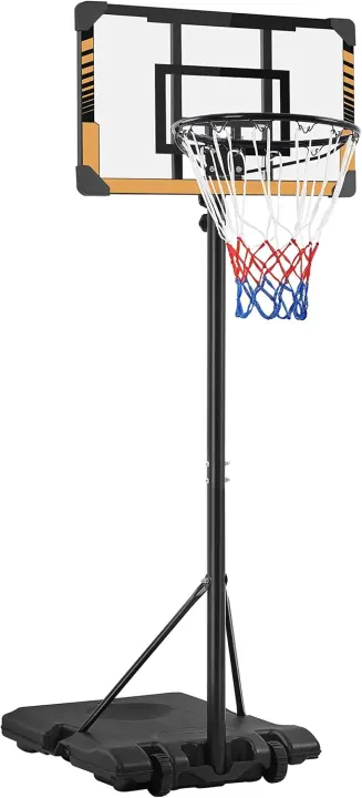 Canasta de Baloncesto para Exteriores/Interiores Altura Ajustable 182-213 cm Canasta Portátil con Ruedas con Base de Plomo para Niños y Adultos Negro/Blanco - 1
