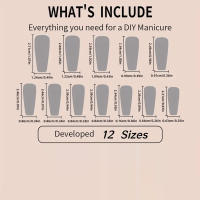 Juego De Uñas Postizas De Forma De Esqueleto Largo De 24 Piezas Con Color Sólido Y Diseño De Corazón Incluye 1 Pegamento De Gel Y 1 Rub. Material ABS Para Bodas Y Fiestas. - details 3