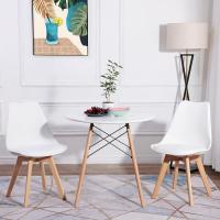 Sillas de Comedor, Sillas de Cocina Nórdicas con Asiento Blando, Tapizado y Patas de Madera de Haya Resistente, Blanco, 2 Sillas - details 1