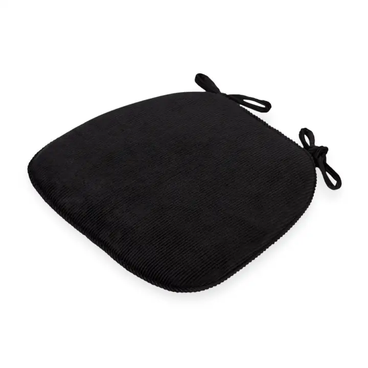 Cojín para silla de tela de pana Simple, almohadillas para silla de madera maciza gruesas con correas, cojín de esponja extraíble para oficina - 1