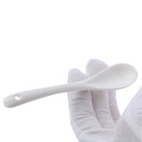 Mini cucharas de porcelana de cerámica para cocina, té, café, azúcar, postre, helado, cubiertos de cerámica, cuchara de mango largo, 1 pieza - details 4