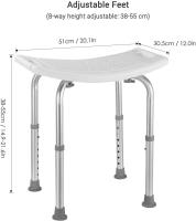 Silla de Ducha Portátil Homfa Taburete de Aluminio para Baño con 5 Alturas Muebles de Baño - details 1