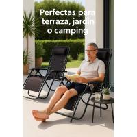 Plegable Multi-Posiciones para Jardín Exterior Negro Medidas 95x65x105cm, Estructura - details 0