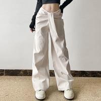 Pantalones de pierna ancha de moda coreana con cinturilla Ropa urbana para mujer - details 1