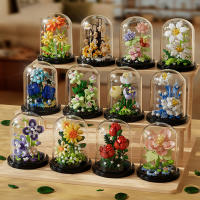 Children's building block toys handmade DIY sunflower accessories plant bouquets girl assembly puzzle desktop decoration - details 1