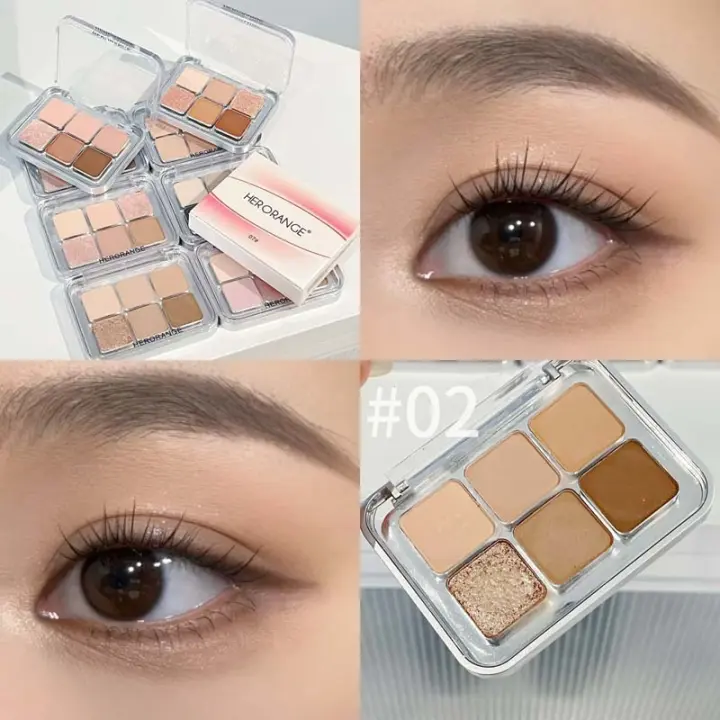 Paleta de Sombras de Ojos Mate Brillante Gris Rosa 6 Colores Tierra Mate, Baja Saturación, Duradera Cosmética para Belleza - 1