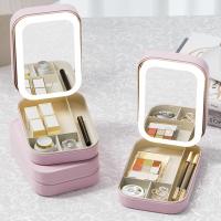 Bolsa de Almacenamiento para Cosméticos con Espejo LED de un Lado, Recipiente de Almacenamiento con Espejo Iluminable de Alta Elegancia y Ecológica, con Divisores y Diferentes Tonos de Luz - details 3