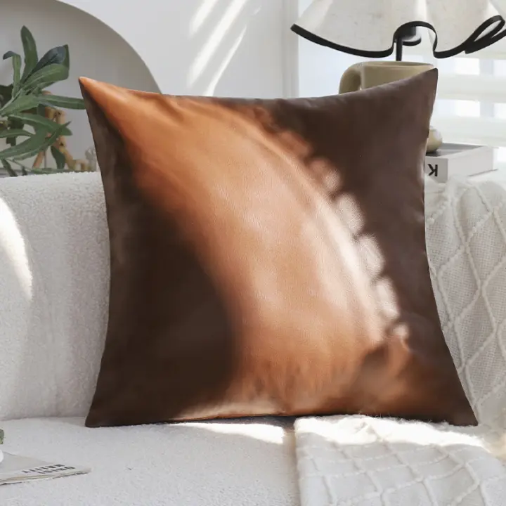 PU cuero juego de 4 piezas/cubierta de cojín de un solo dormitorio, sala de estar Sofá Carretero decoración del hogar Base de almohada 45x45cm - 1