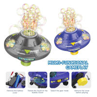 Máquina automática de burbujas de 32 agujeros, platillo volador giratorio inteligente para evitar obstáculos con luz, juguetes para niños pequeños, regalo - details 3