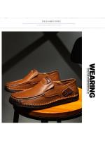 Zapatos casuales de exterior para hombre, sin cordones, planos, de cuero hechos a mano, mocasines de primavera de caña baja y talla grande - details 3