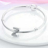Series de Encantos de Plata Esterlina S925 Letras de Alfabeto Ajuste para Pulsera y Brazalete de 3mm Joyería Fina de Cumpleaños para Mujeres - details 25
