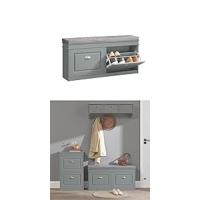 Zapatero con 2 Puertas Organizador para Zapatos 53 x 24 x 82 cm Gris FSR78-HG ES - details 11