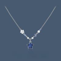 Reino secreto azul nueva cadena de cuello de estrella azul diseño de nicho para mujer collar de alta gama dulce versátil - details 3